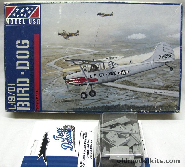 Model USA 1/48 Cessna L-19 / O-1 Bird Dog USAF - South Vietnam - JSDF - With True Details Resin Cockpit, 0001 plastic model kit